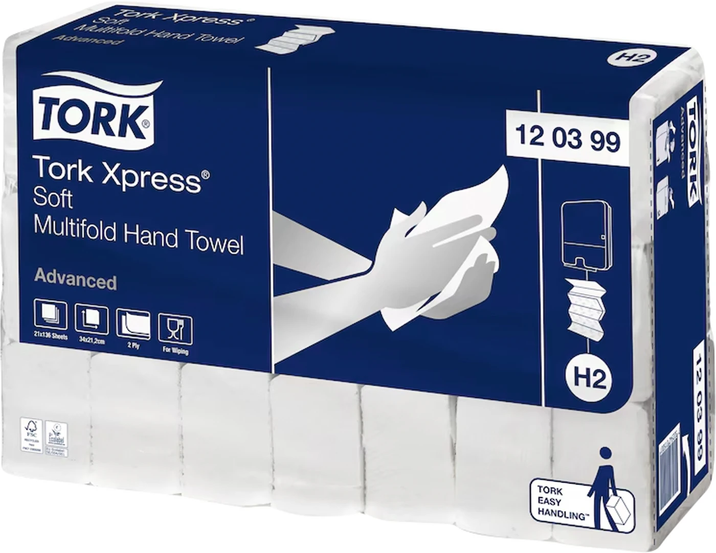 TORK® Xpress® Multifold Handtücher Packung 21 x 136 Stück Advanced, groß, 2-lagig, weiß