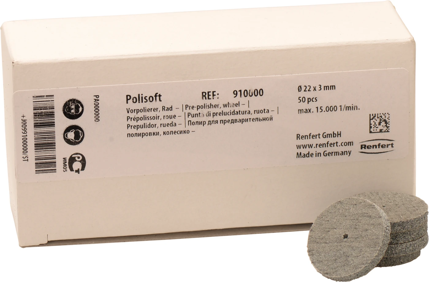 Polisoft Packung 50 Stück Rad, Stärke 3 mm, Ø 22 mm