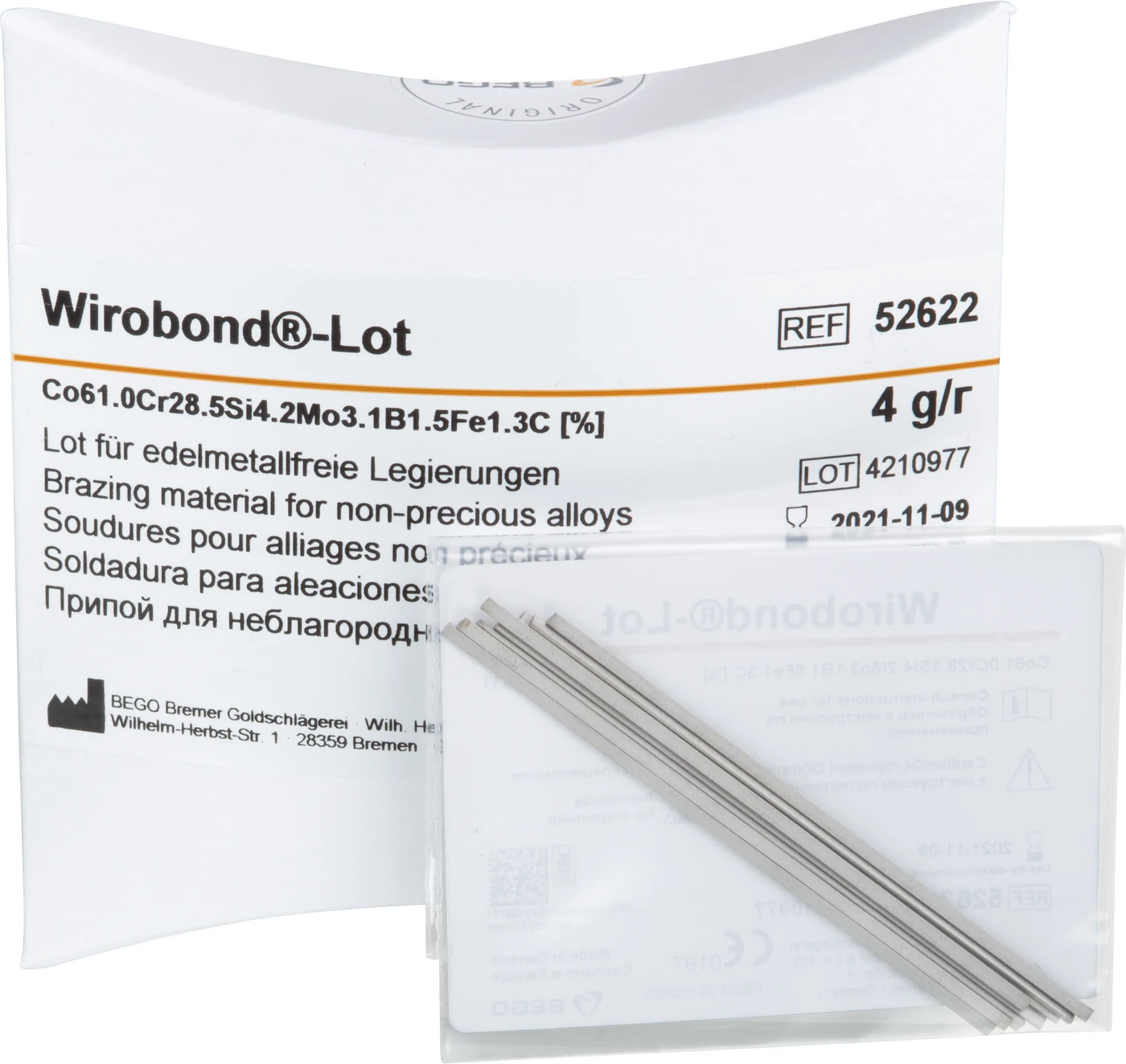 Wirobond® Lot Packung 4 Lötstäbe dreieckig, ohne Flussmittel