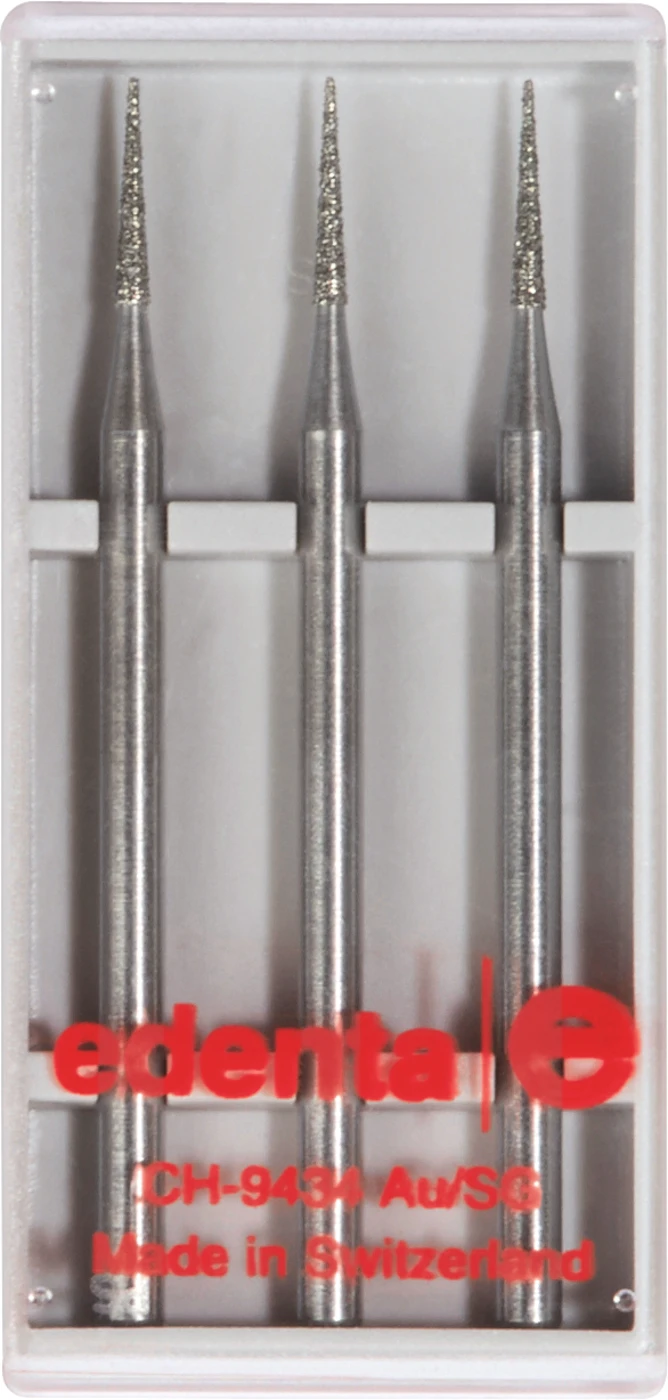 Diamanten 858 Packung 3 Stück Standard, HP, Figur 165 Konus Spitze, 8 mm, ISO 012