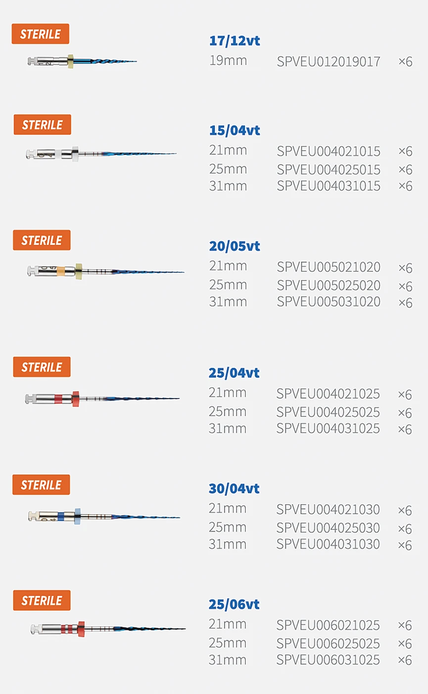 Sterile Platinum V.EU Packung 6 Stück 25 mm, Taper.06 ISO 025