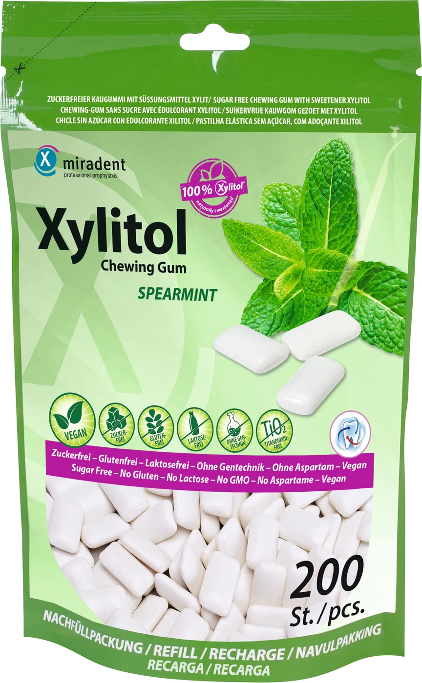 Xylitol Chewing Gum Refill Packung 200 Stück Spearmint