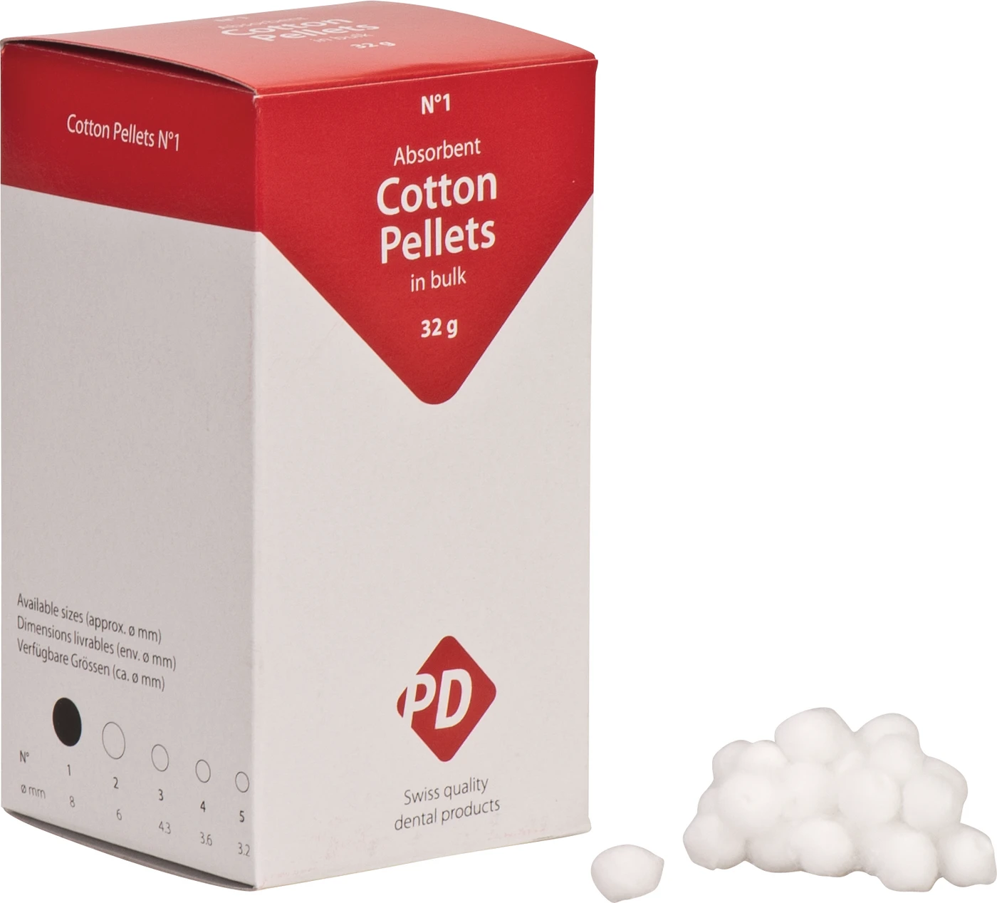 PD Wattekügelchen Bulkpackung 32 g Ø 8 mm, Größe 1