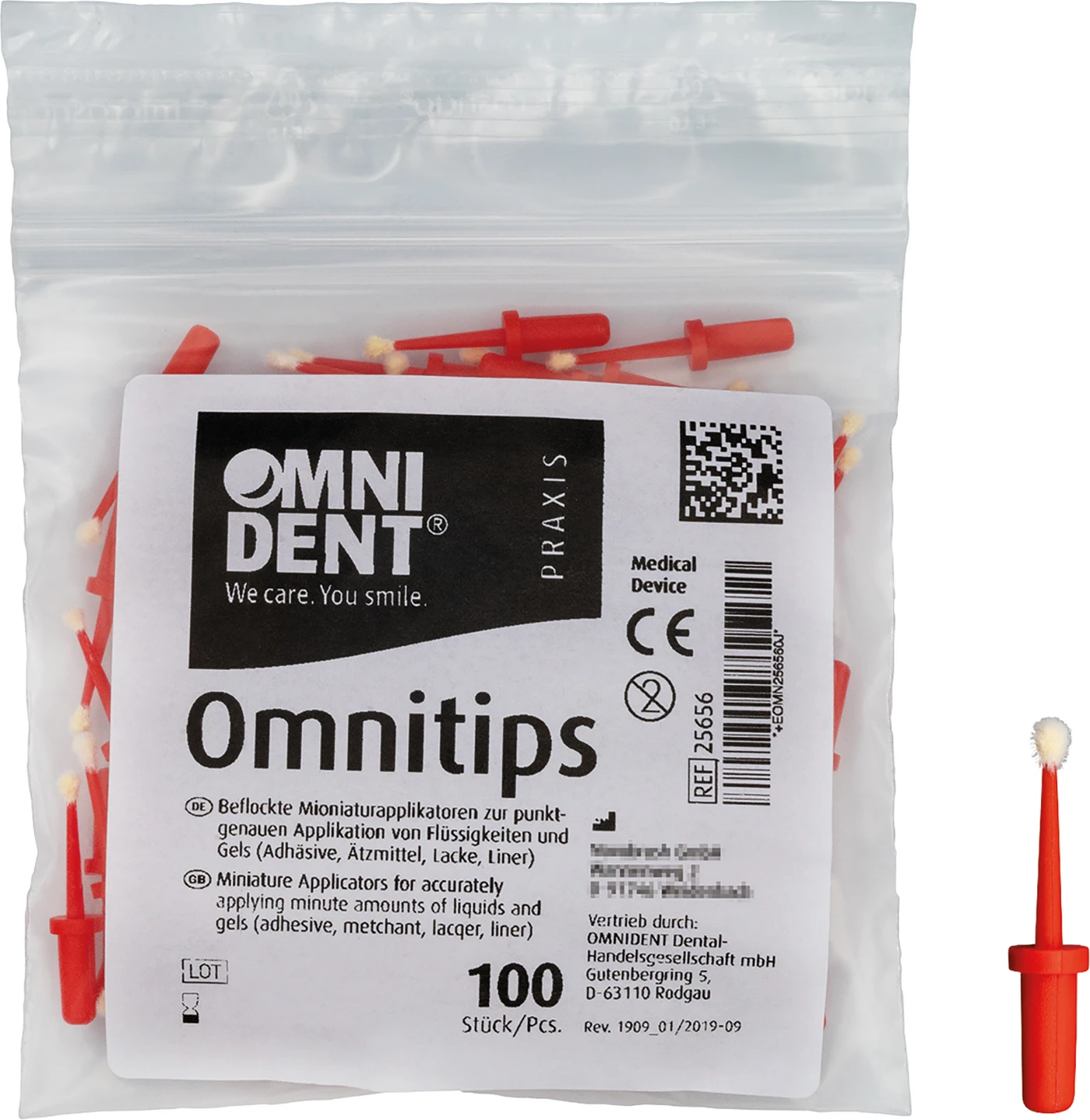 Omnitips Packung 100 Stück rot