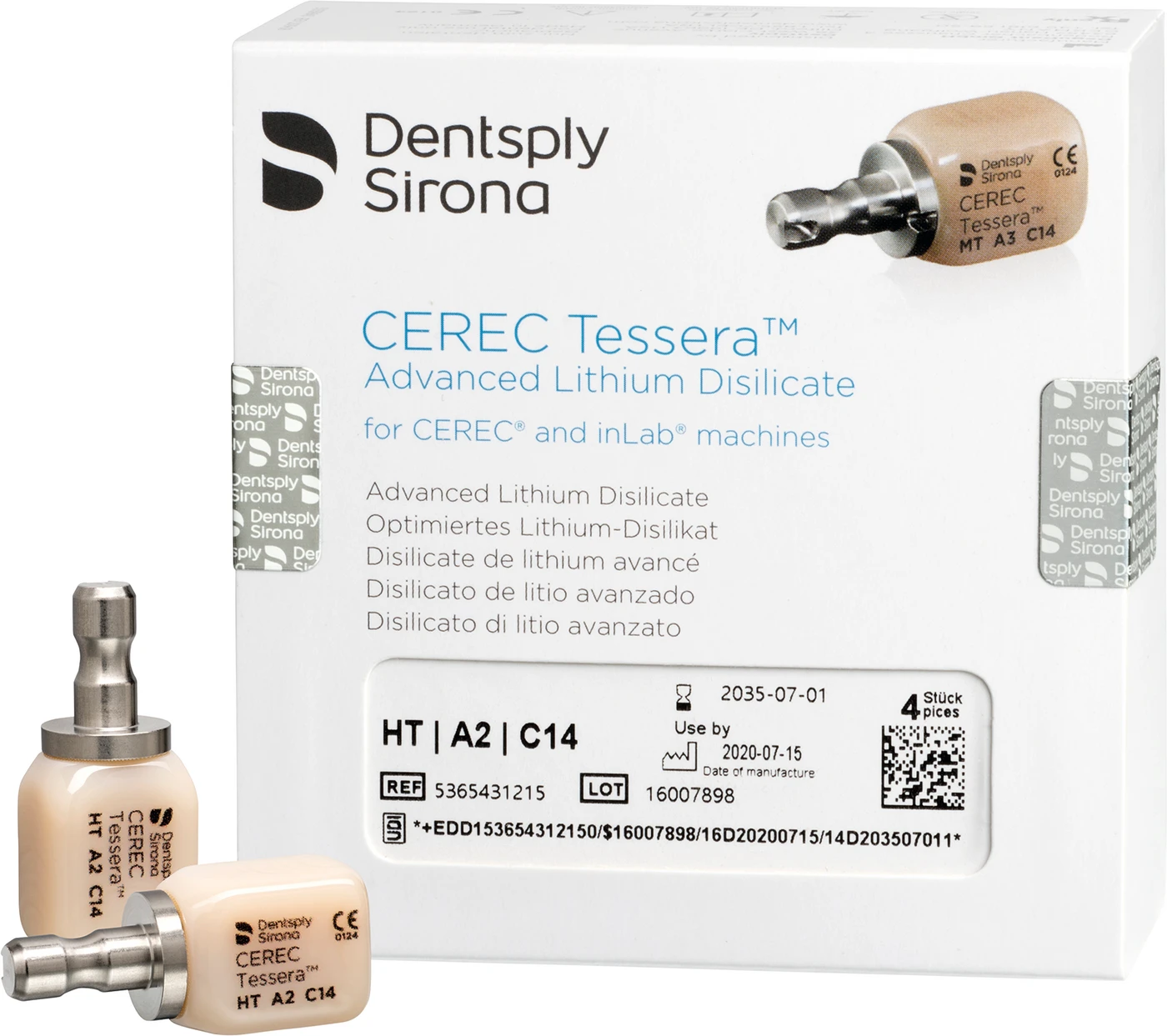 CEREC Tessera™ Nachfüllpackung 4 Stück Größe C14, A2 HT