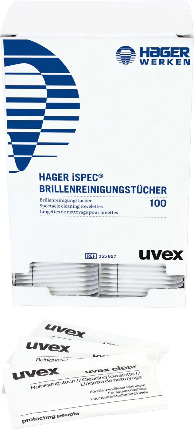 Hager iSpec® Brillenreinigungstücher Packung 100 Stück