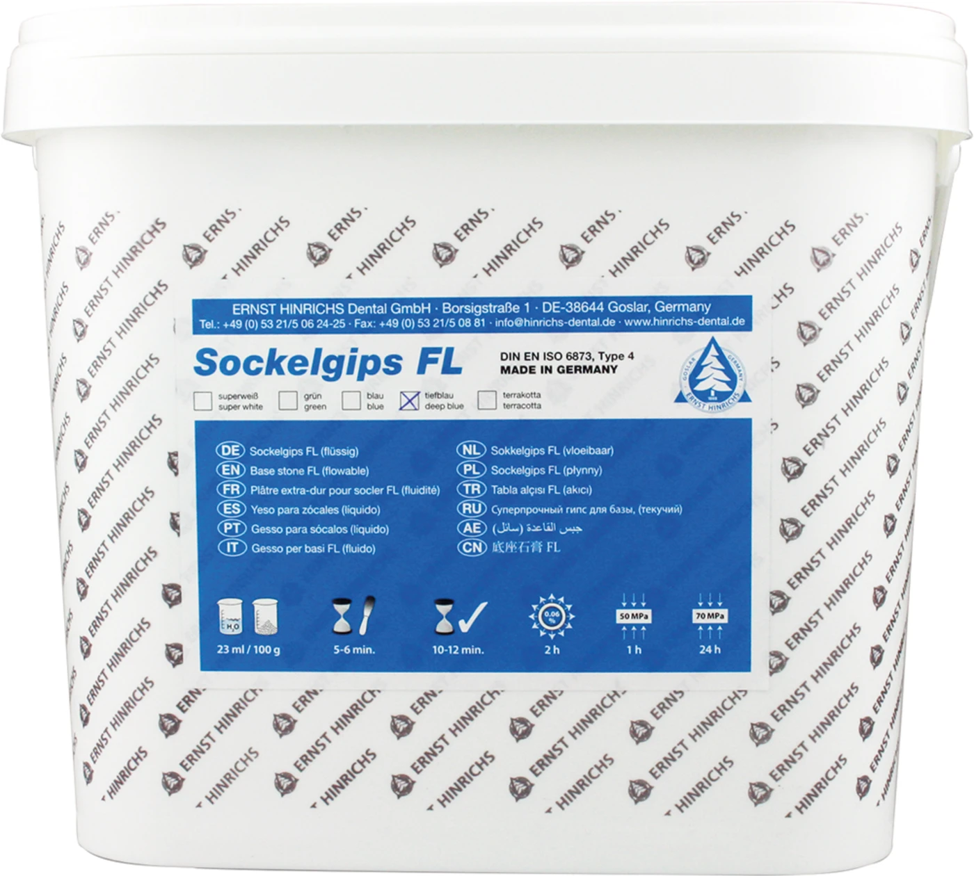 Sockelgips FL Eimer 10 kg Sockelgips tiefblau