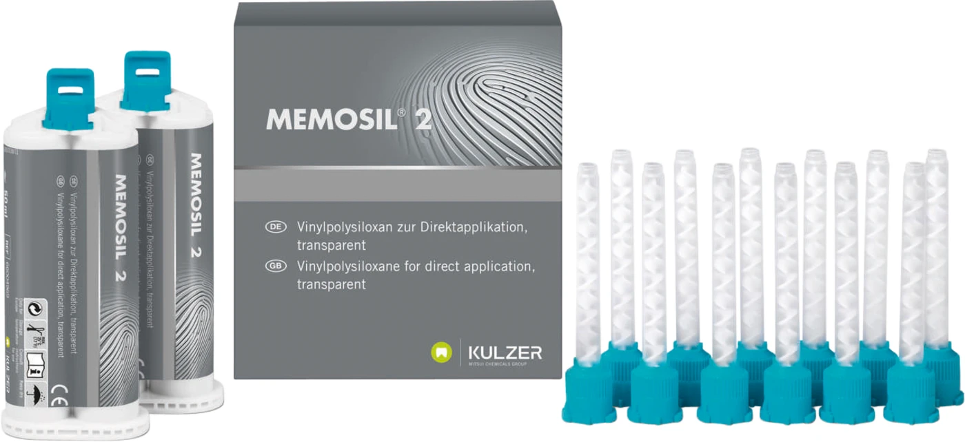 MEMOSIL® 2 Packung 2 x 50 ml Doppelkartusche, 12 Mixing Tips grün