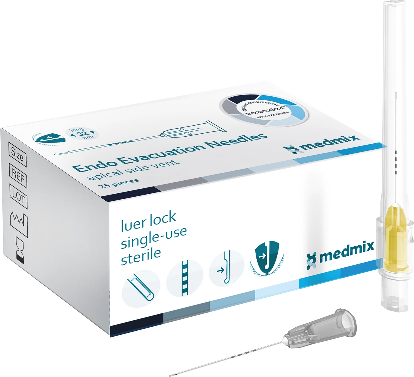 transcodent™ Endo Absaugkanülen Packung 25 Stück gelb, 30G, L 0,3 x 32 mm