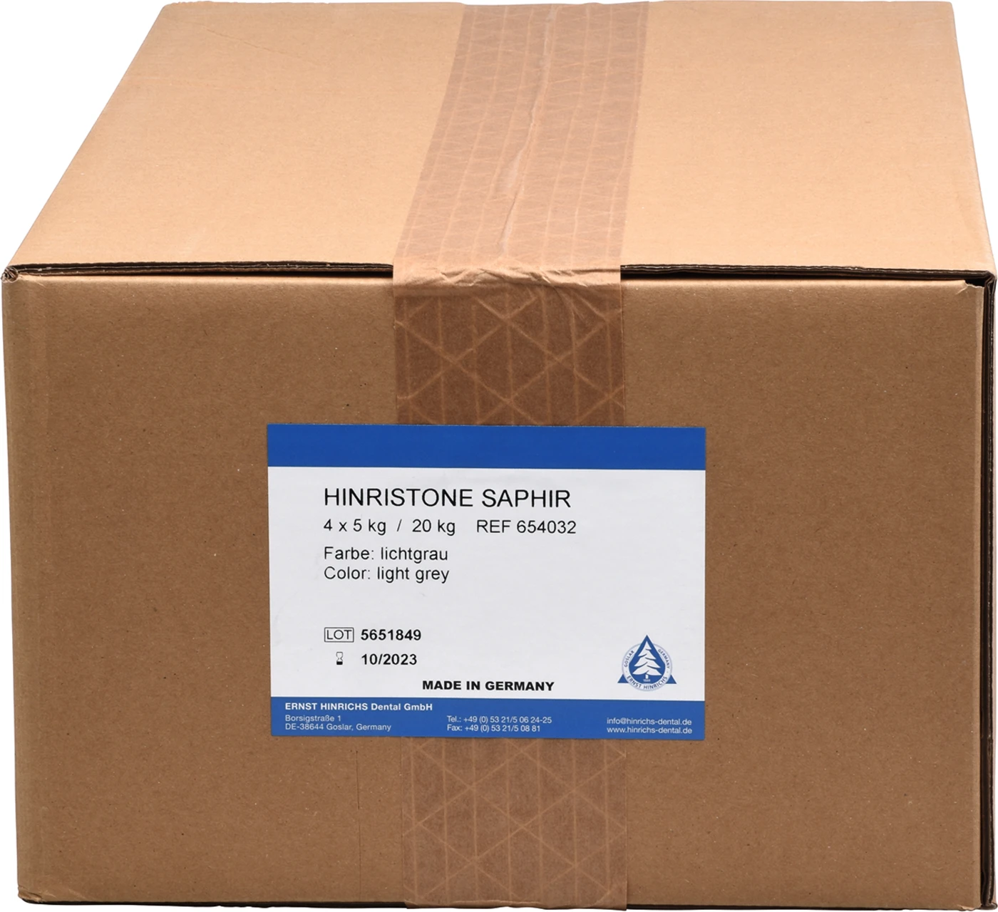 Hinristone® Saphir Karton 4 x 5 kg Gips lichtgrau