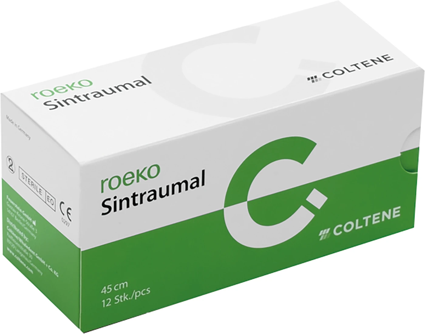 roeko Sintraumal Packung 12 Stück grün, 45 cm, HRT 18, 1/2 Kreis, trokar, 18 mm, USP 3/0