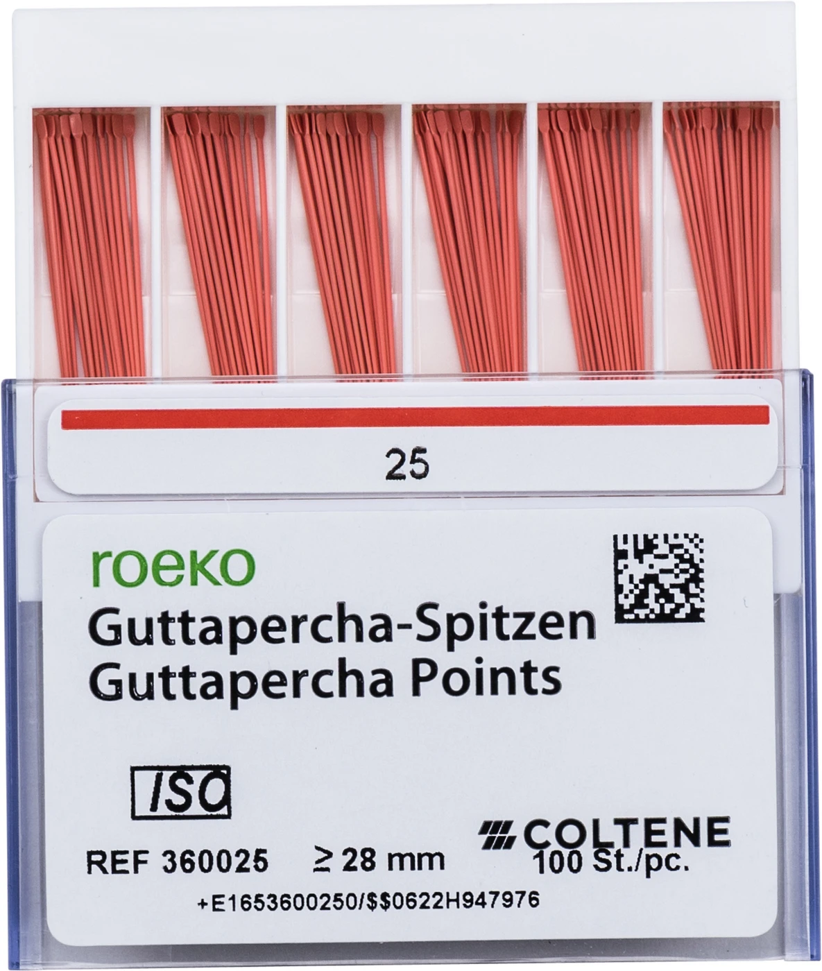 roeko Guttapercha Spitzen Packung 100 Stück ISO 025