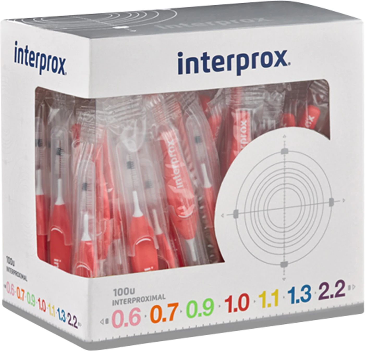 interprox® Box 100 Stück rot, Ø 1,2 mm, mini conical interprox® Box 100 Stück rot, Ø 1,2 mm, mini conical