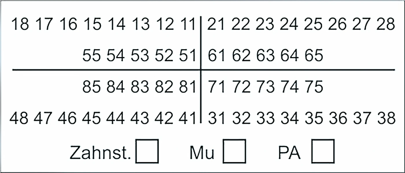 Zahnschema Z01 Stück Printy Stempelautomat rot