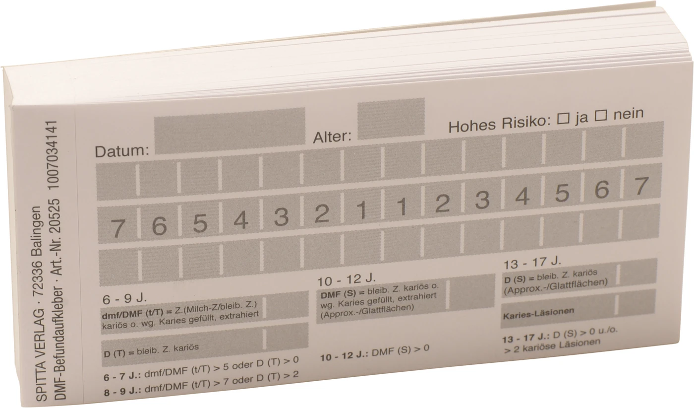 DMF-Befundaufkleber Stück 100 Blatt