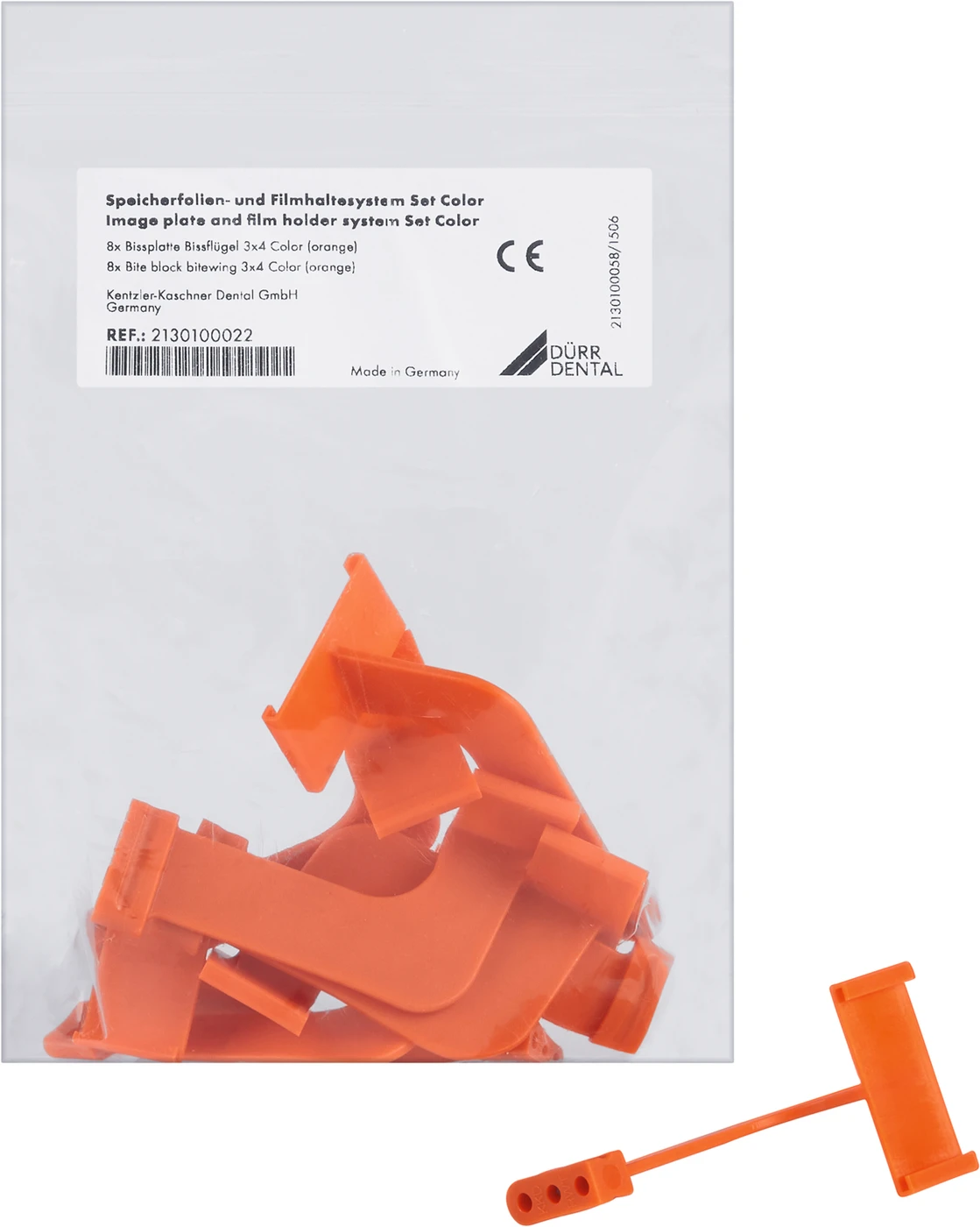 VistaRay Sensorhalter Packung 8 Bissplatten Bissflügel 3 x 4, orange, Größe 2