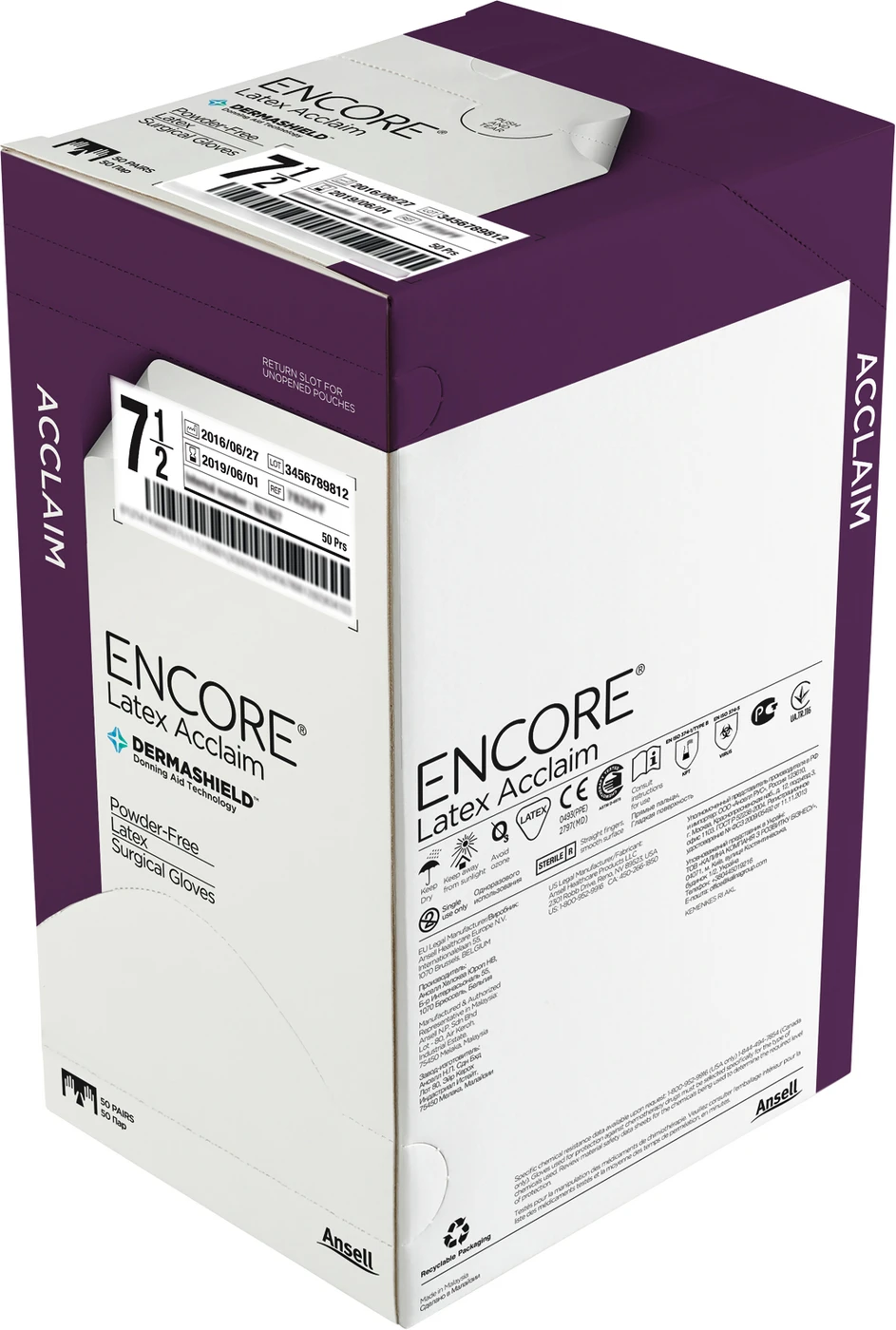 ENCORE® Latex Acclaim Packung 50 Paar puderfrei, natur, Größe 5,5