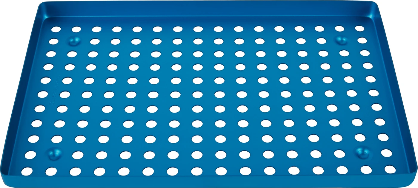 Alu-Tray Stück blau, mit Perforierung