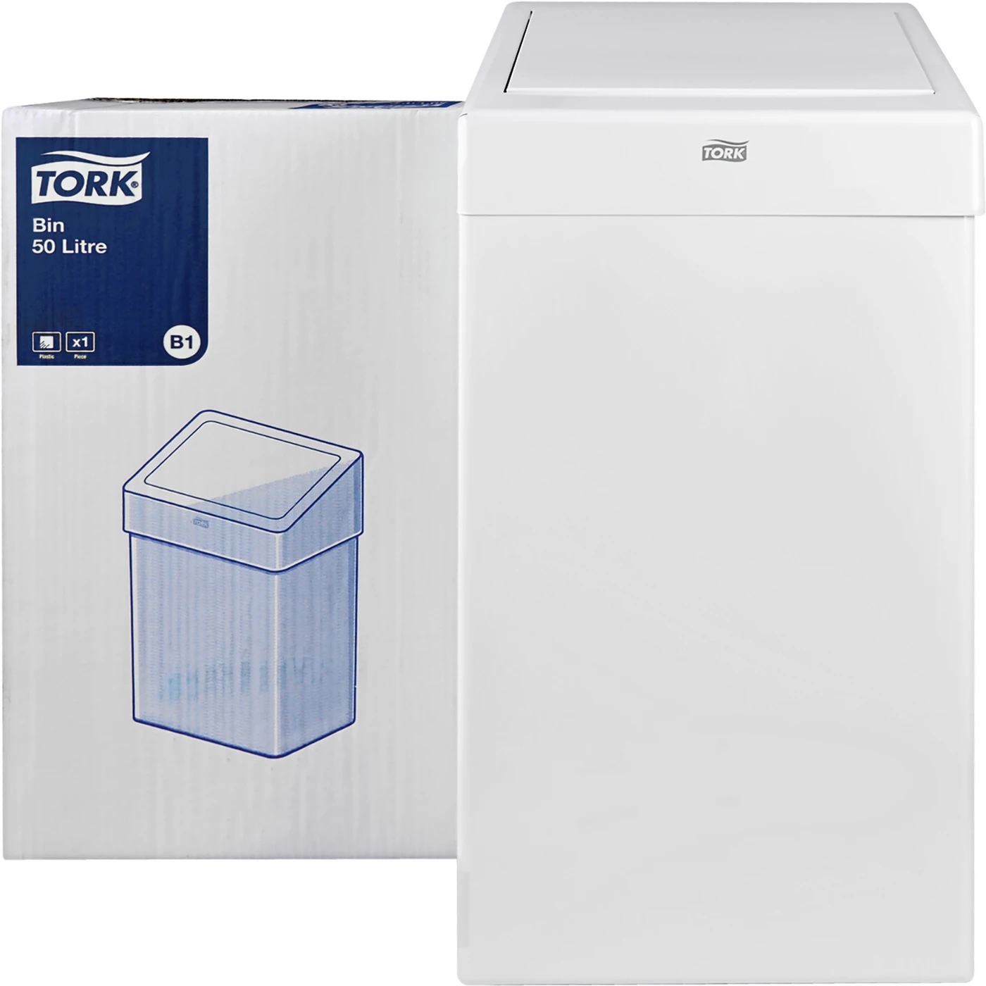 TORK® Abfallbehälter Stück für 50 Liter, Metall, weiß, B1 System