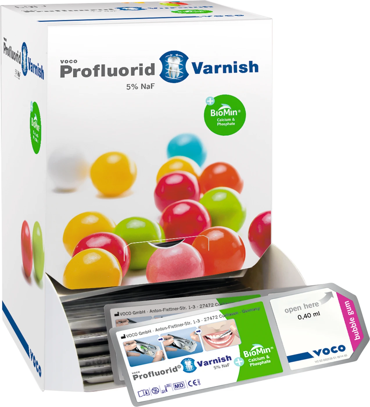 Profluorid Varnish + BioMin Packung 200 x 0,4 ml bubblegum