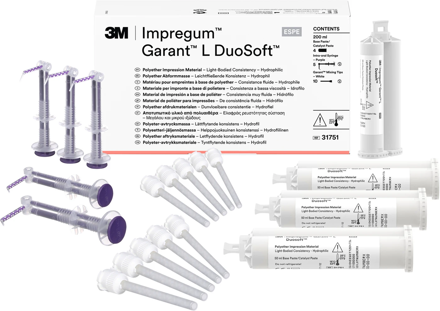 Impregum™  Penta™ DuoSoft™ Refill Packung 4 x 50 ml Doppelkartusche, 20 Mischkanülen weiß, Garant L DuoSoft