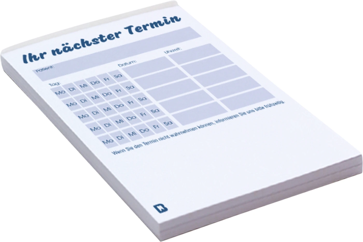 Patienten-Terminzettel Packung 5 x 100 Blatt