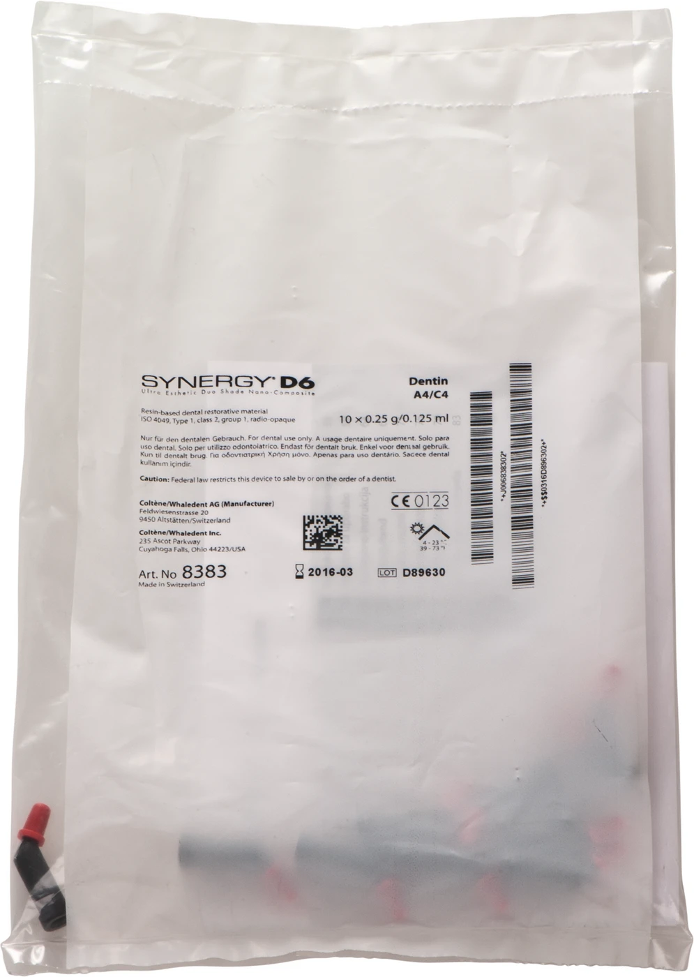 SYNERGY® D6 Packung 10 x 0,25 g Tip dentin A4/C4