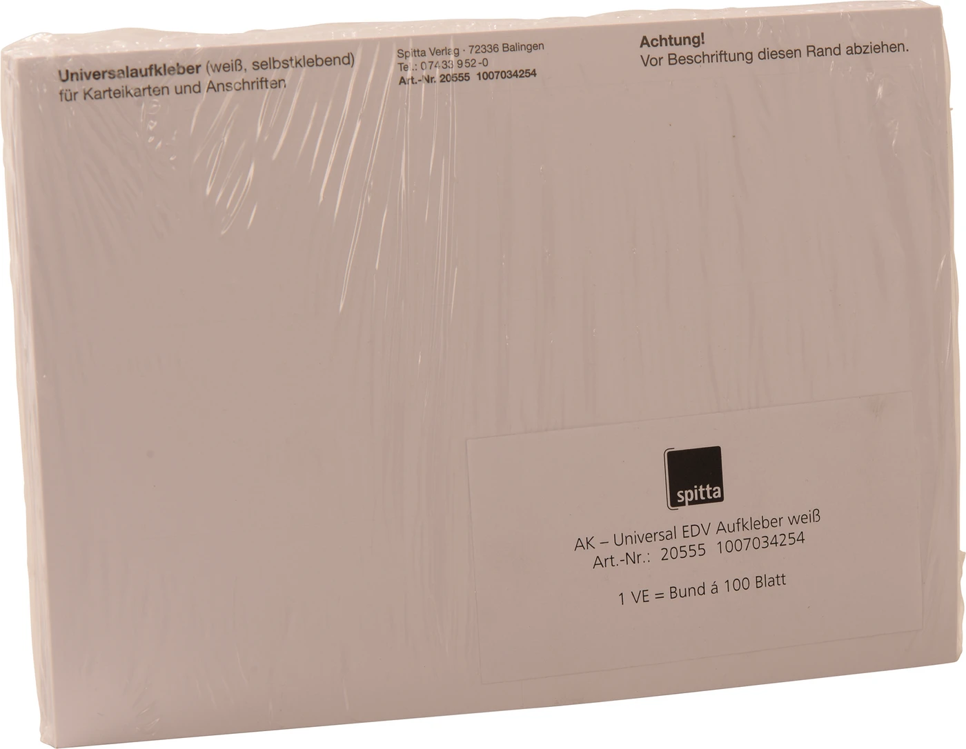 Universal EDV Aufkleber Packung 100 Stück weiß