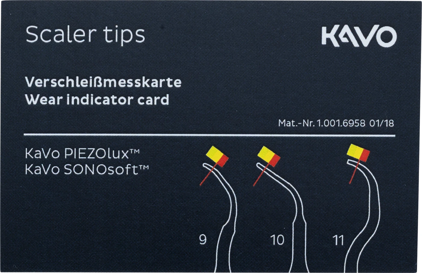 Scaler Tip Verschleißmesskarte Stück für SONICflex