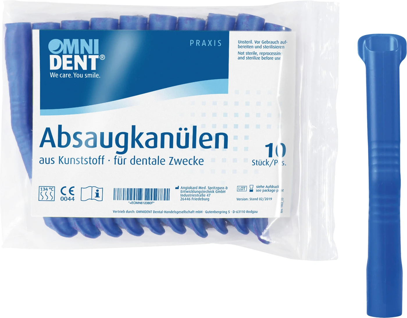 Omni Absaugkanülen Packung 10 Stück blau