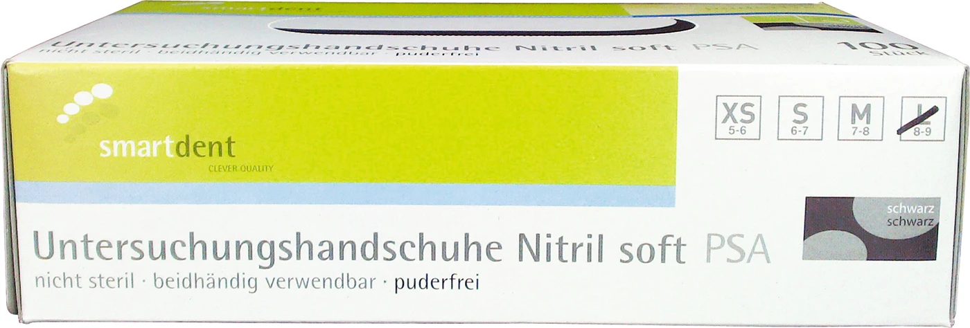 smart Nitrilhandschuhe Soft PF Packung 100 Stück puderfrei, schwarz, L