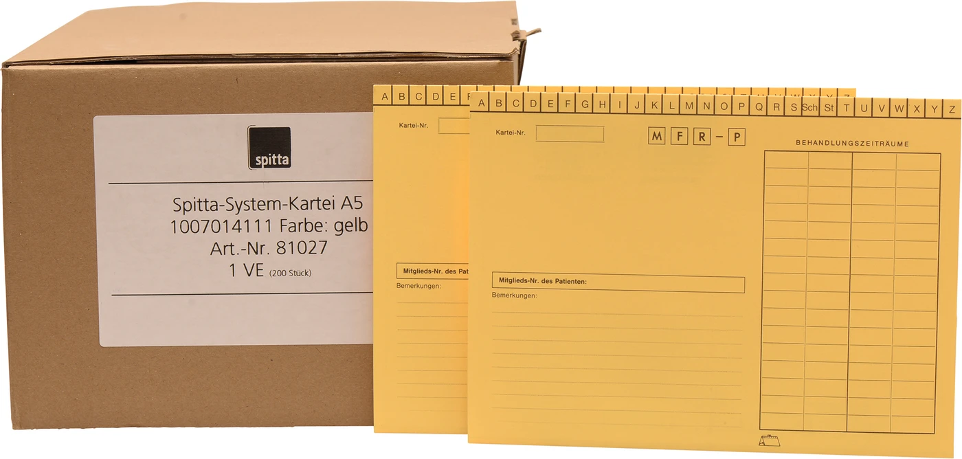 System Karteikarten für Adrema Karton 200 Stück gelb