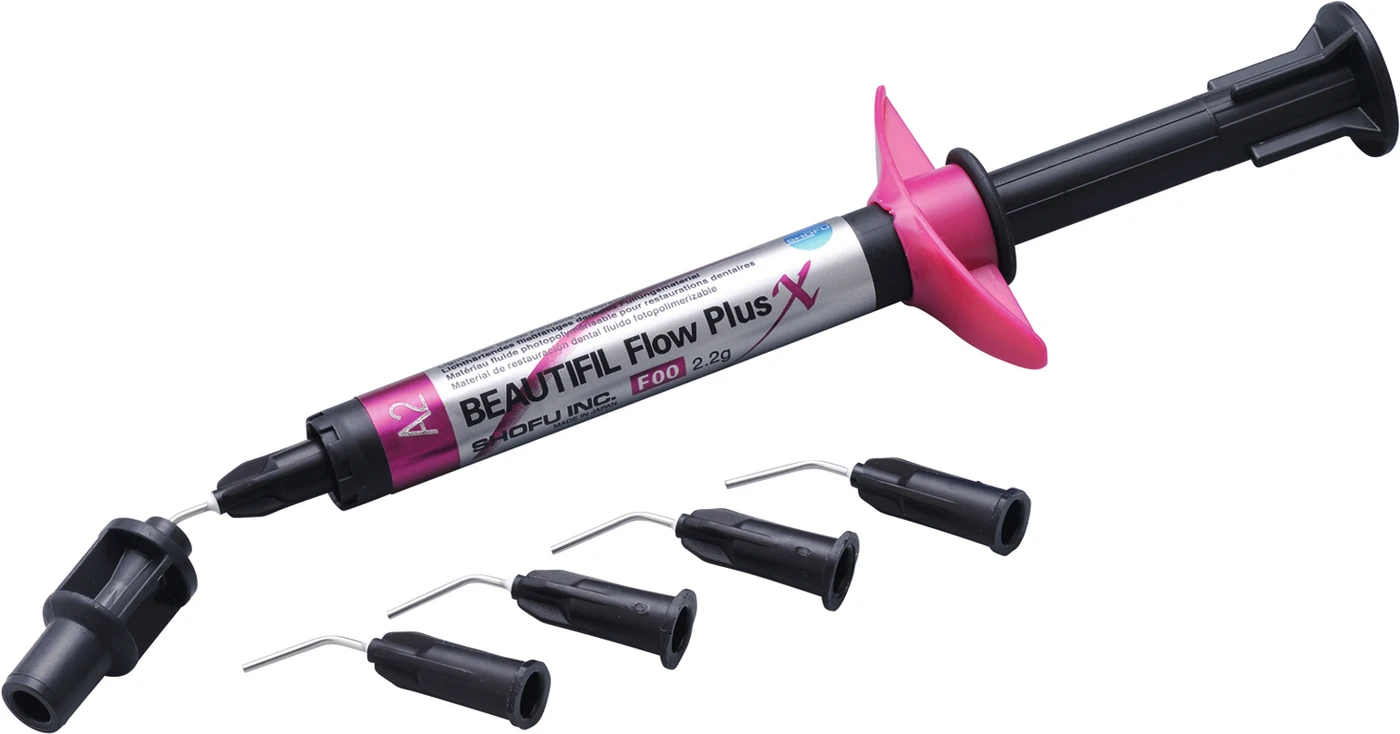 BEAUTIFIL Flow Plus X Spritze 2,2 g D2, F00 inklusive 5 Spritzenaufsätze BEAUTIFIL Flow Plus X Spritze 2,2 g D2, F00 inklusive 5 Spritzenaufsätze