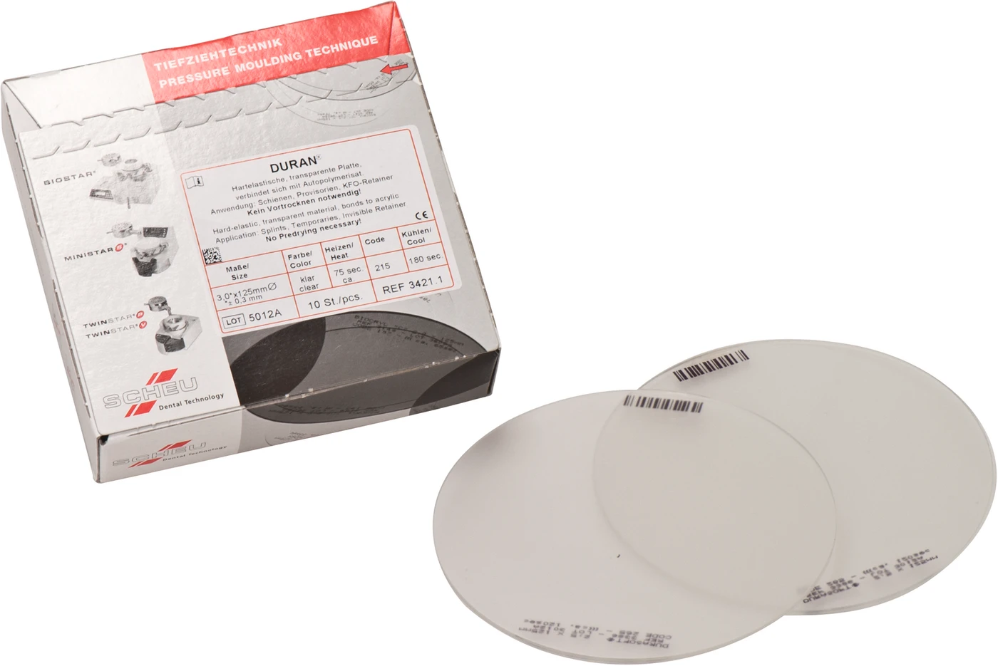 DURAN® Packung 10 Stück rund, Ø 125 mm, Stärke 3 mm