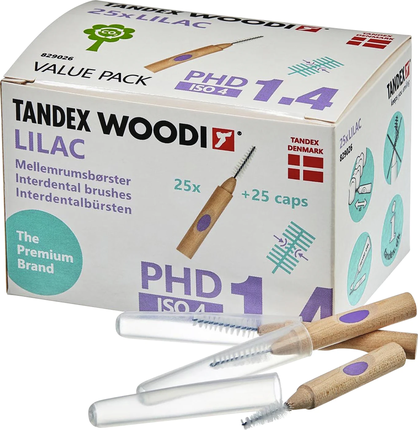 TANDEX WOODI Interdentalbürste Value Pack 25 Stück lilac, PHD 1.4, ISO 4 TANDEX WOODI Interdentalbürste Value Pack 25 Stück lilac, PHD 1.4, ISO 4