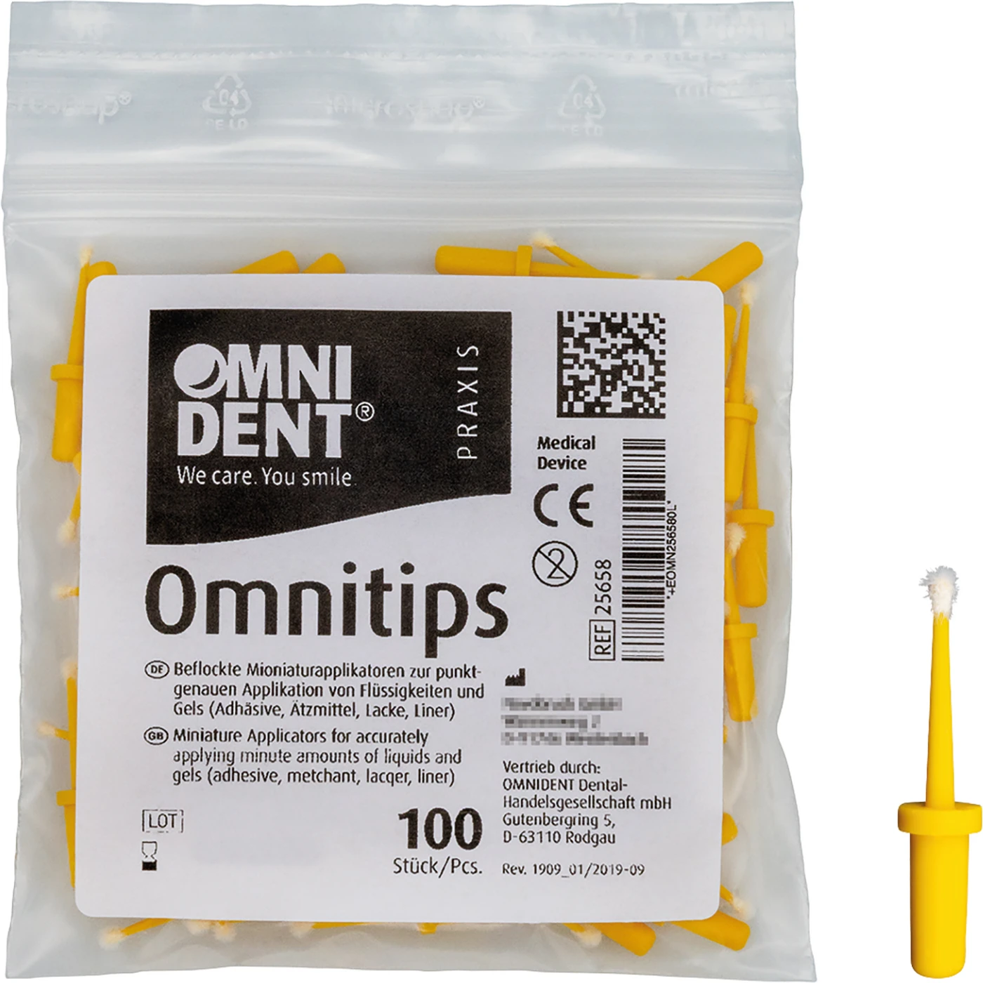 Omnitips Packung 100 Stück gelb