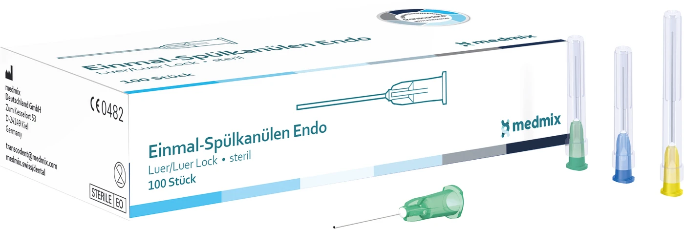 transcodent™ Einmal-Spülkanülen Endo Packung 100 Stück grün, 0,3 x 23 mm