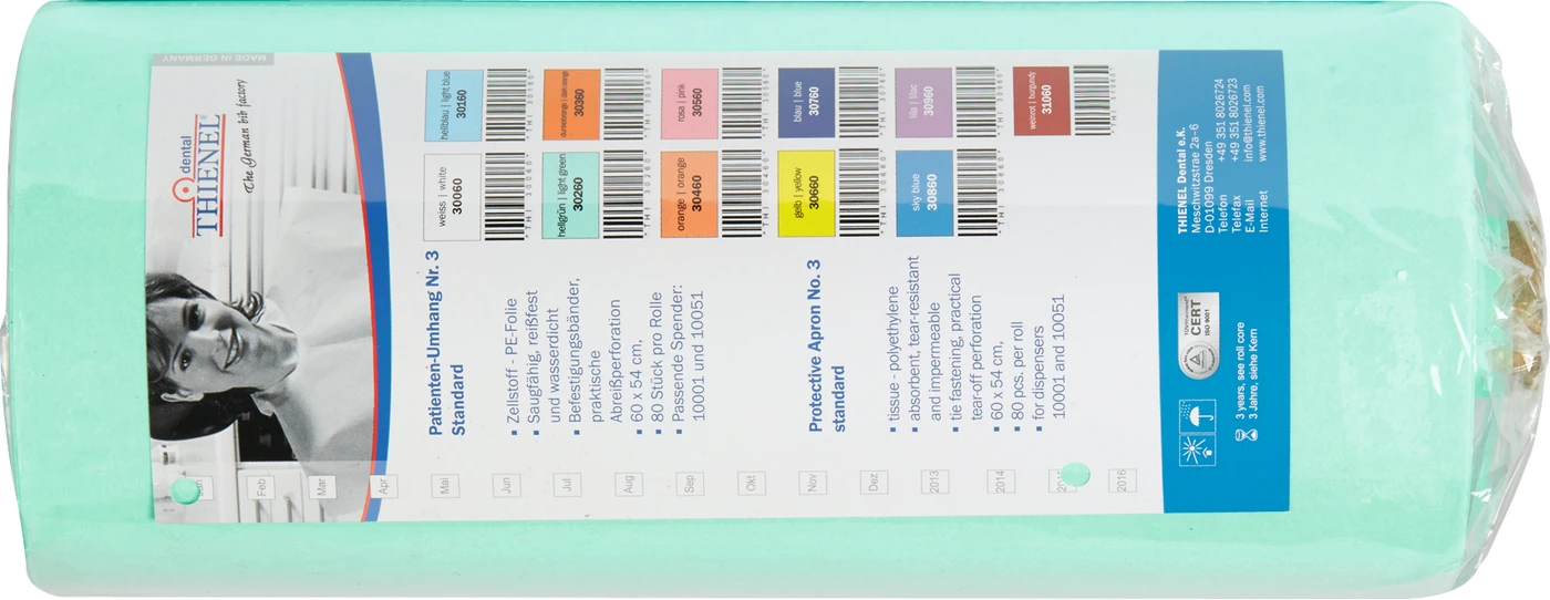 Patientenumhang Nr. 3 Rolle 80 Stück hellgrün, 60 x 54 cm