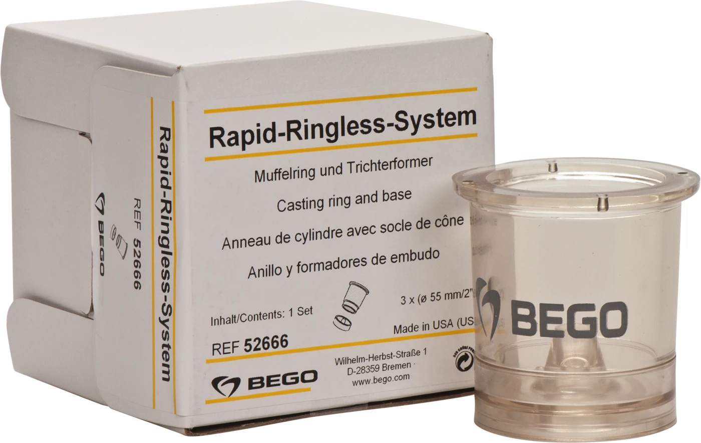 Rapid-Ringless-Muffelsystem Set Muffelring und Trichterformer, Größe 3 für bis zu 180 g Einbettmasse