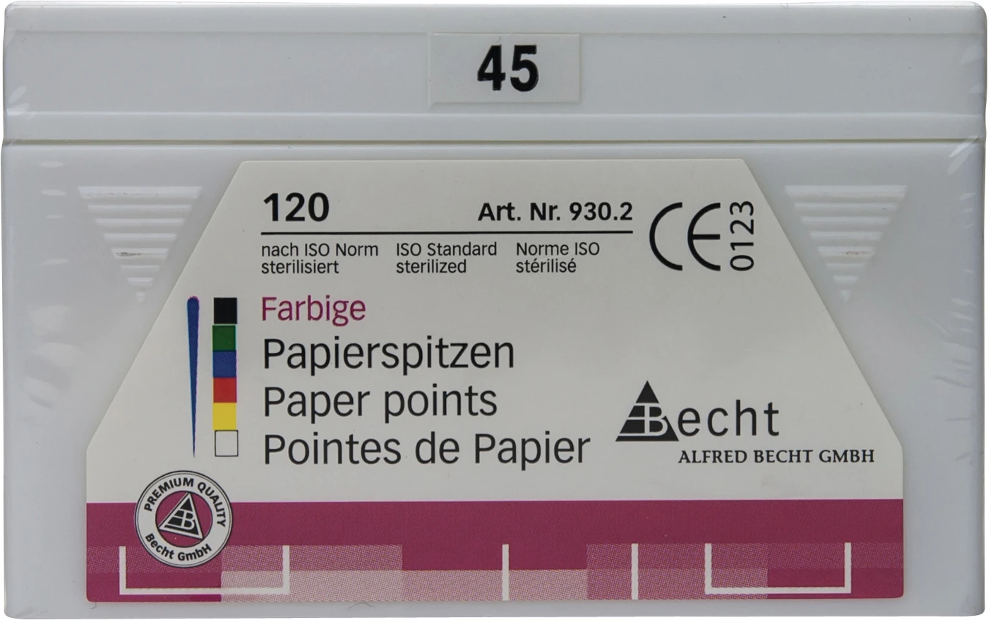 Papierspitzen farbig Packung 120 Stück ISO 045