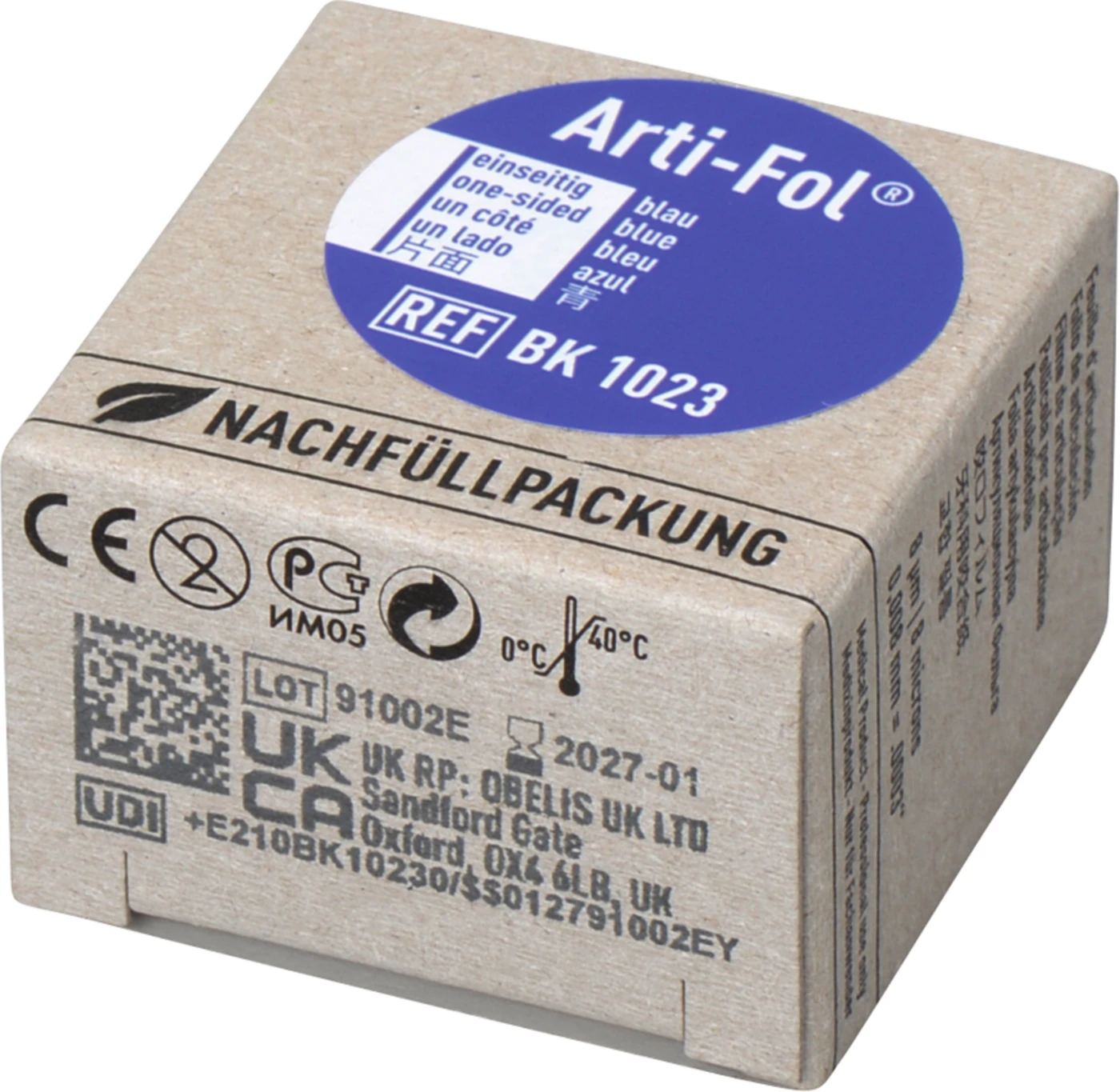 Arti-Fol® 8 µ Nachfüll-Box 20 m   einseitig, 22 mm breit, blau