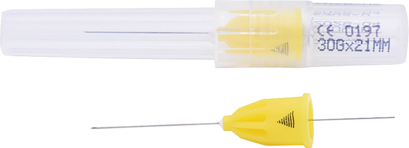 MIRAJECT® Injektionskanülen Packung 100 Stück gelb, Ø 0,3 mm, G30 40/23 kurz