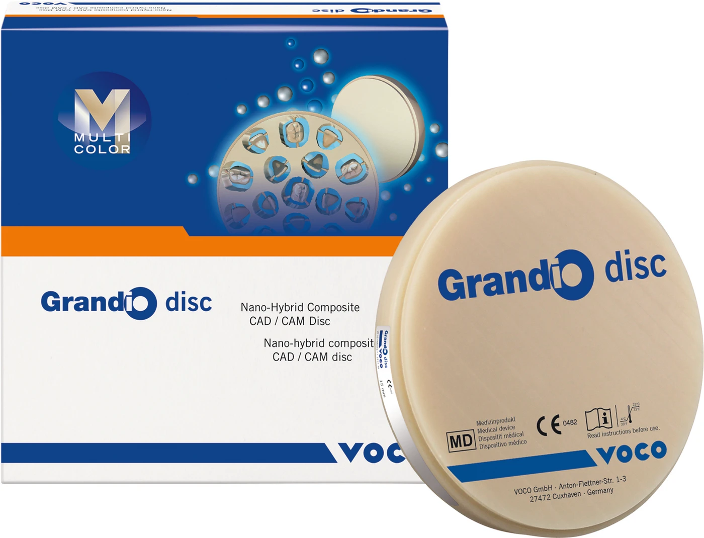 Grandio disc multicolor Stück H 12 mm, A1