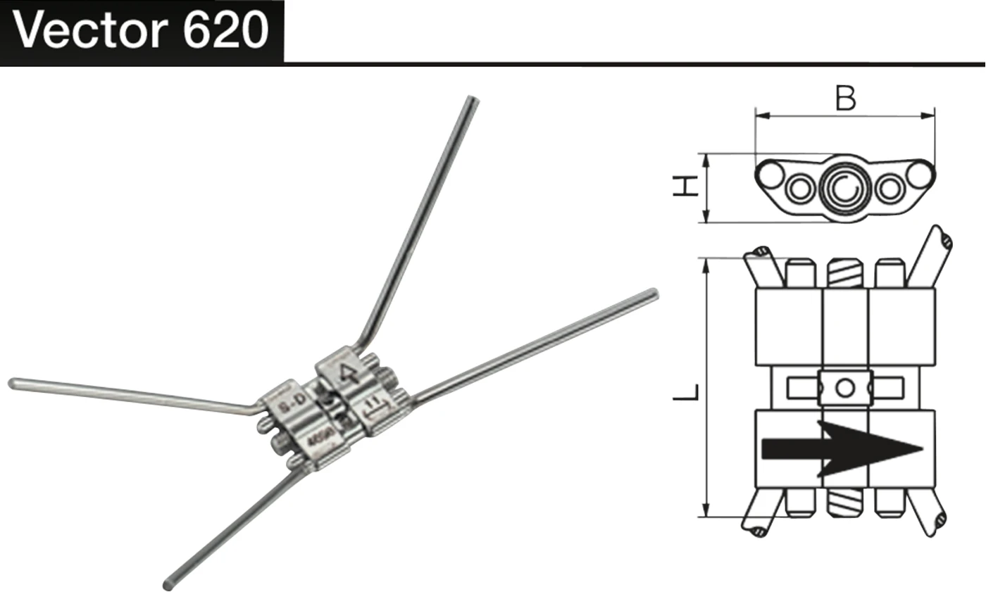 VECTOR® Gaumennaht-Schraube Stück VECTOR 620, (B x H x L) 10,4 x 4 x 15 mm, Dehnung 11 mm VECTOR® Gaumennaht-Schraube Stück VECTOR 620, (B x H x L) 10,4 x 4 x 15 mm, Dehnung 11 mm
