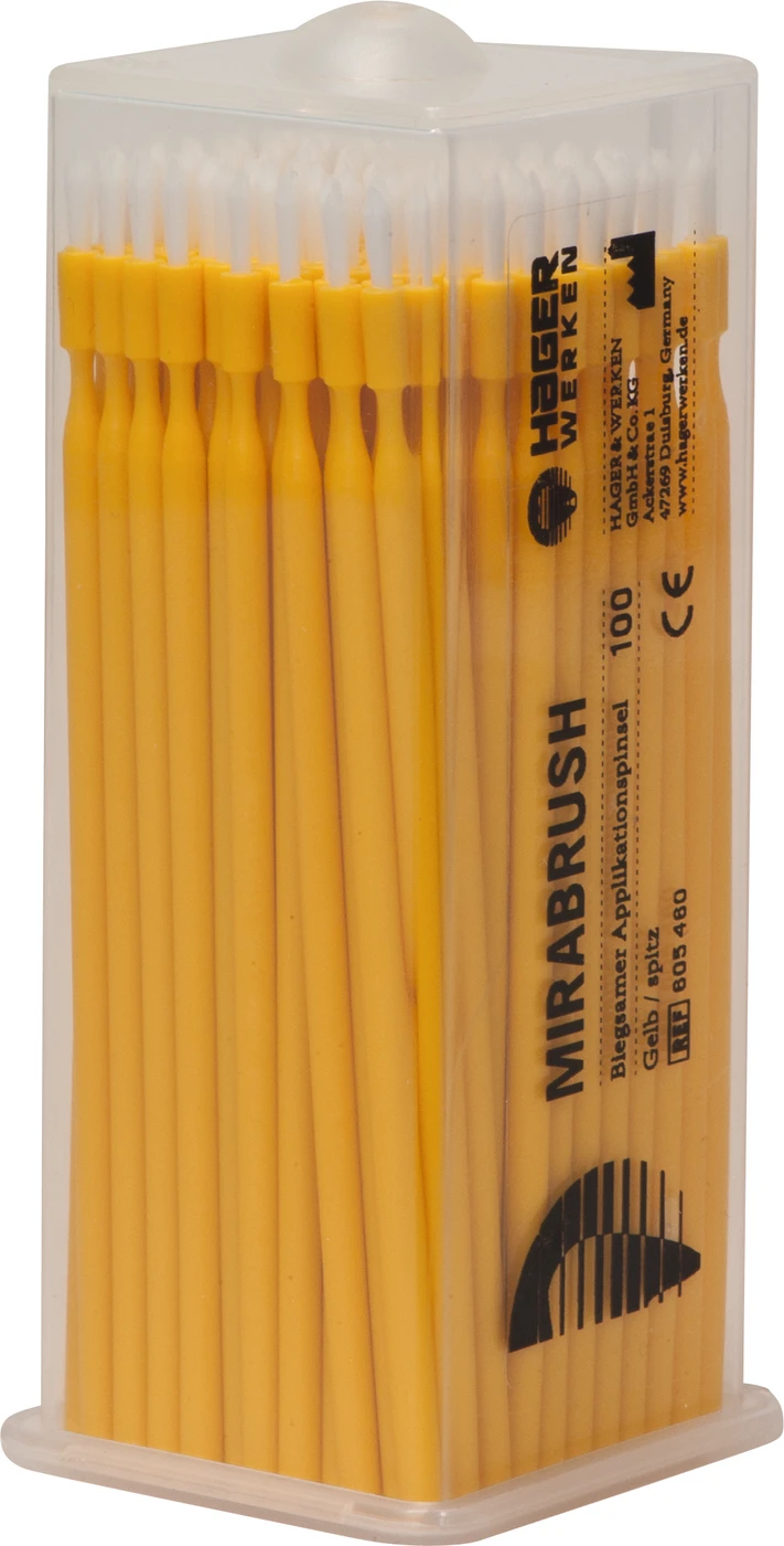 MIRABRUSH® Packung 100 Stück gelb, 11 cm, spitz