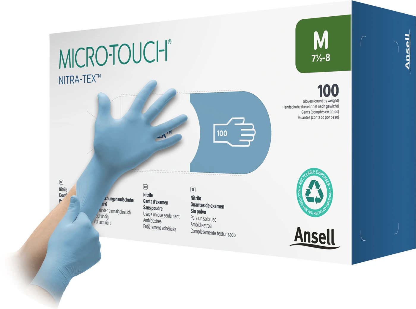 MICRO-TOUCH® Nitrax-Tex™ Packung 100 Stück puderfrei, blau, S