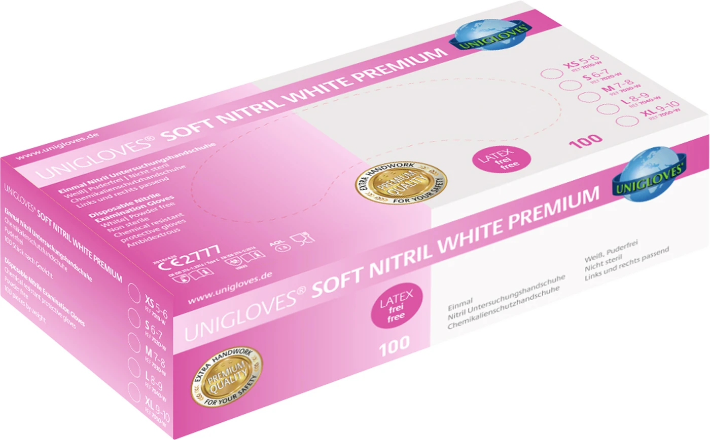 SOFT NITRIL WHITE PREMIUM Packung 100 Stück puderfrei, weiß, XS SOFT NITRIL WHITE PREMIUM Packung 100 Stück puderfrei, weiß, XS