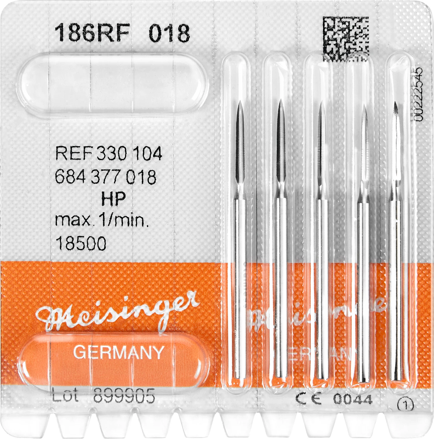 Chirurgie Fräser 186 Packung 5 Stück rostfreier Stahl, HP, Figur 684, 12 mm, ISO 018