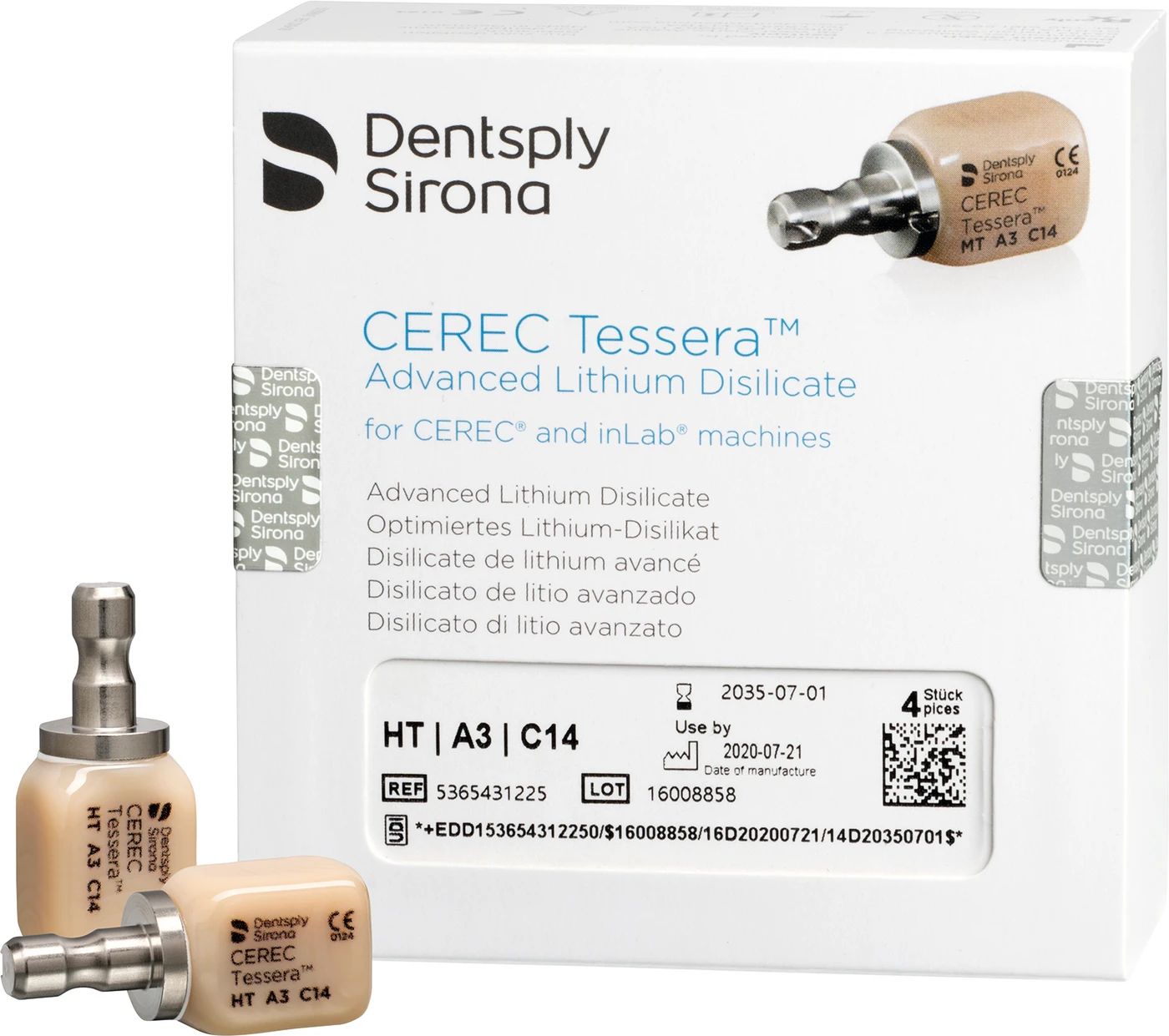 CEREC Tessera™ Nachfüllpackung 4 Stück Größe C14, A3 HT