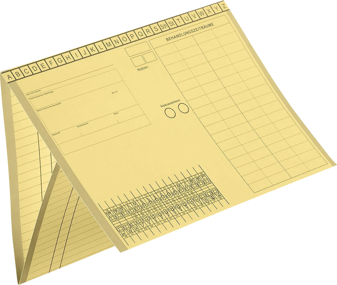 Kartei-Faltmappe A5 Dental & Medico Packung 100 Stück Dental, gelb